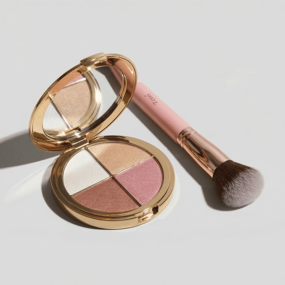 Glam palette with make-up brush